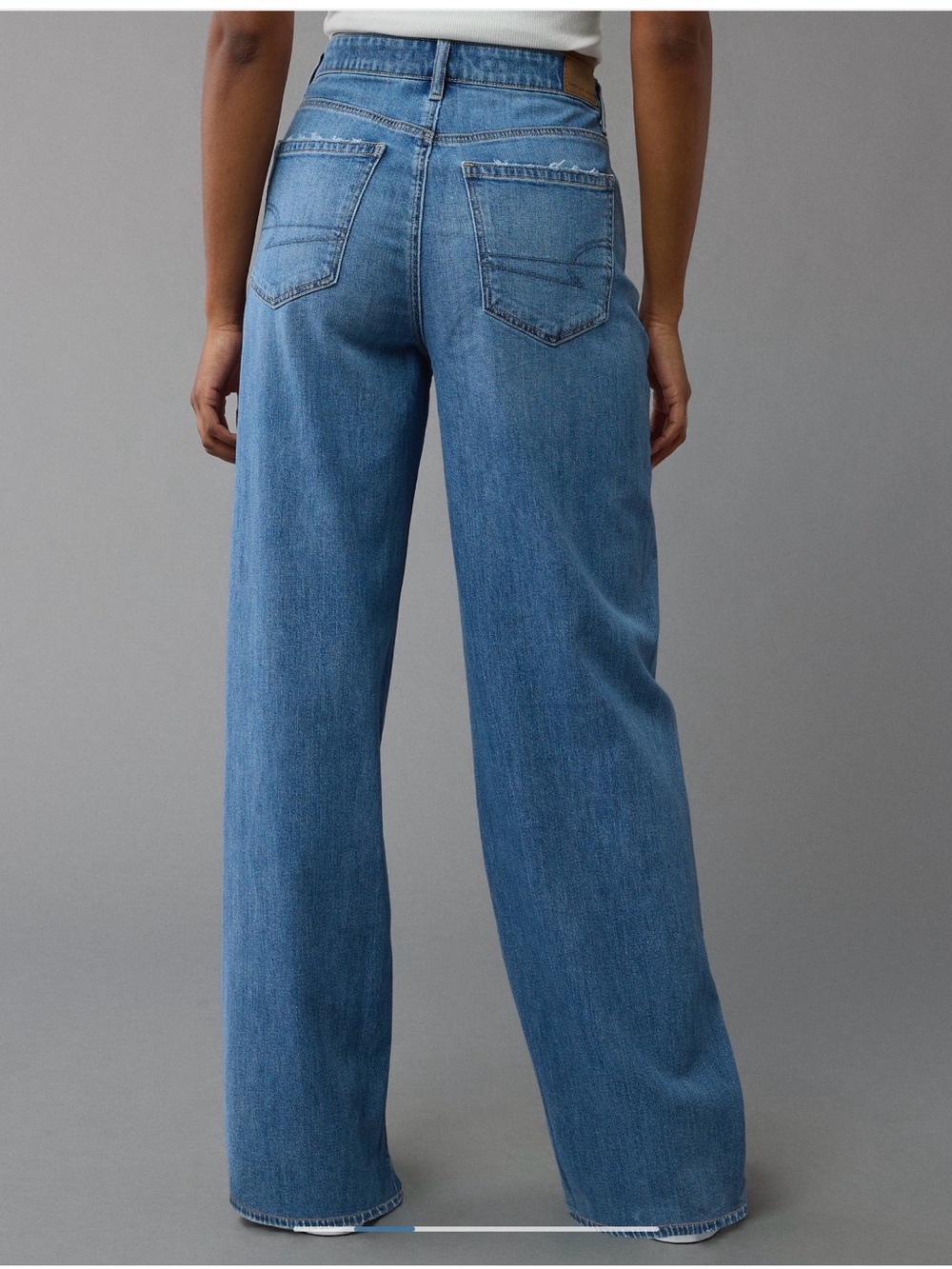 AE Super High Rise Baggy Wide Leg Ankle Jeans - Picture 2 of 7